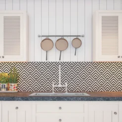 Splashwall Matt Black & Grey Pyramid Acrylic Splashback, (H)600mm (W)2440mm (T)4mm -Prime Kitchen splashwall matt black grey pyramid acrylic splashback h 600mm w 2440mm t 4mm5060699096673 01i bq