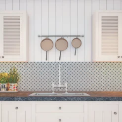 Splashwall Matt Blue & White Spanish Acrylic Splashback, (H)600mm (W)2440mm (T)4mm -Prime Kitchen splashwall matt blue white spanish acrylic splashback h 600mm w 2440mm t 4mm5060699096635 01i bq