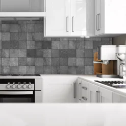 Splashwall Matt Grey Concrete Tile Effect MDF Splashback, (H)1220mm (W)2440mm (T)10mm -Prime Kitchen splashwall matt grey concrete tile effect mdf splashback h 1220mm w 2440mm t 10mm5060699096918 01i bq