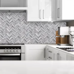 Splashwall Matt Grey Herringbone MDF Splashback, (H)1220mm (W)2440mm (T)10mm -Prime Kitchen splashwall matt grey herringbone mdf splashback h 1220mm w 2440mm t 10mm5060699096895 01i bq
