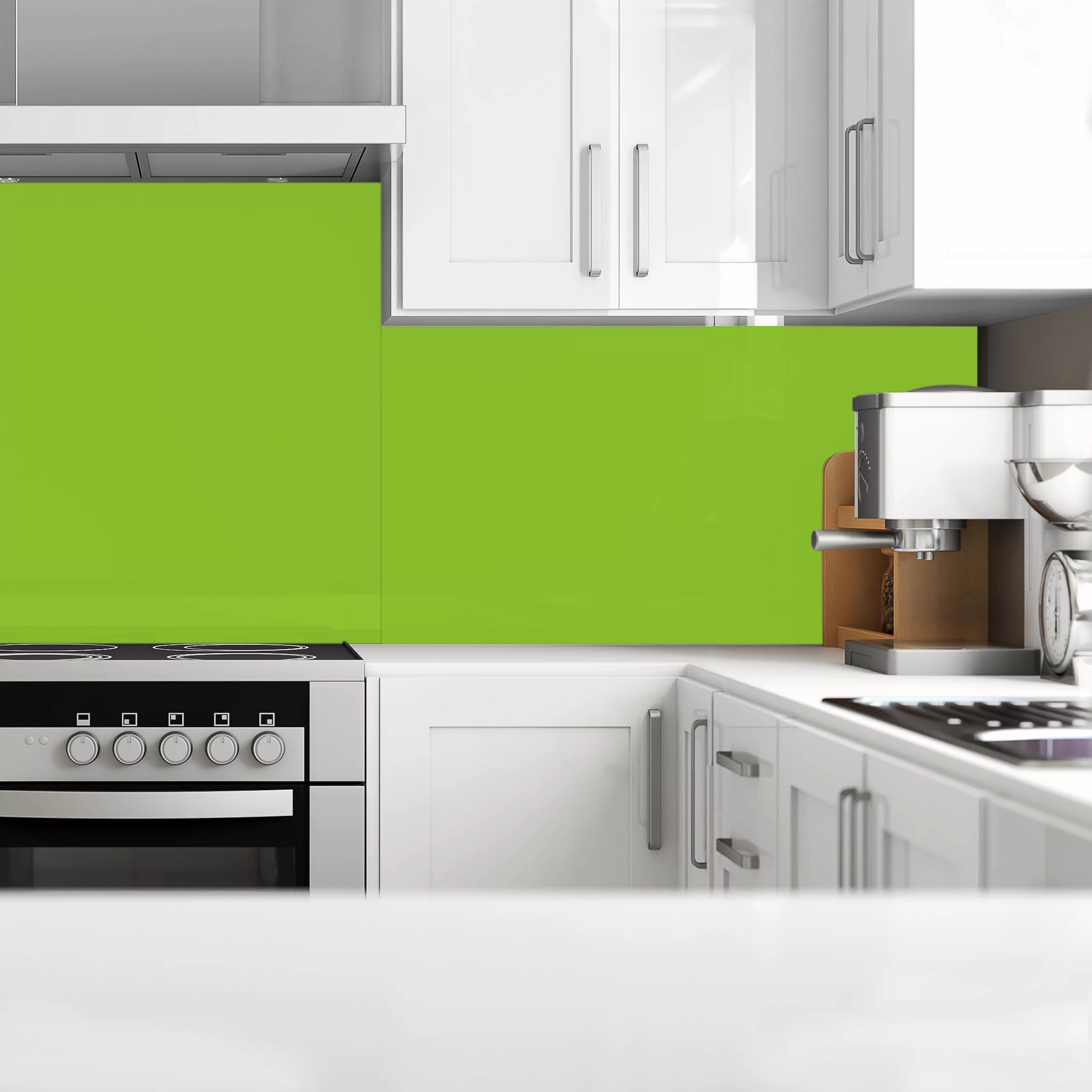 Splashwall Matt Lime Acrylic Splashback, (H)1220mm (W)2440mm (T)4mm 4 Splashwall Matt Lime Acrylic Splashback, (H)1220mm (W)2440mm (T)4mm - Image 2