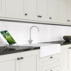 Splashwall White Melamine Top Surface Of HPL Splashback, (H)1220mm (W)2440mm (T)3mm -Prime Kitchen splashwall white melamine top surface of hpl splashback h 1220mm w 2440mm t 3mm5060699096970 01i bq