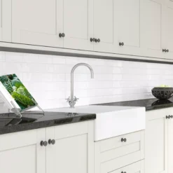Splashwall White Melamine Top Surface Of HPL Splashback, (H)600mm (W)2440mm (T)3mm -Prime Kitchen splashwall white melamine top surface of hpl splashback h 600mm w 2440mm t 3mm5060699096789 01i bq