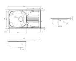 Turing Linen Inox Stainless Steel 1 Bowl Sink & Drainer 435mm X 760mm 9 Turing Linen Inox Stainless Steel 1 Bowl Sink & Drainer 435mm X 760mm -Prime Kitchen turing linen inox stainless steel 1 bowl sink drainer 435mm x 760mm3663602900955 04bq