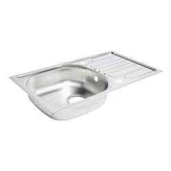 Turing Polished Inox Stainless Steel 1 Bowl Sink & Drainer 435mm X 760mm -Prime Kitchen turing polished inox stainless steel 1 bowl sink drainer 435mm x 760mm3663602900658 02bq