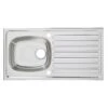 Utility Polished Stainless Steel 1 Bowl Sink & Drainer 490mm X 940mm -Prime Kitchen utility polished stainless steel 1 bowl sink drainer 490mm x 940mm3663602901310 01bq