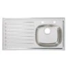 Utility Polished Stainless Steel 1 Bowl Sink & Drainer LH 490mm X 940mm -Prime Kitchen utility polished stainless steel 1 bowl sink drainer lh 490mm x 940mm3663602901297 01bq