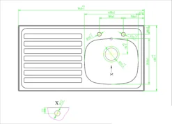 Utility Polished Stainless Steel 1 Bowl Sink & Drainer LH 490mm X 940mm 7 Utility Polished Stainless Steel 1 Bowl Sink & Drainer LH 490mm X 940mm -Prime Kitchen utility polished stainless steel 1 bowl sink drainer lh 490mm x 940mm3663602901297 03bq