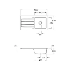 Villeroy & Boch Architectura White Ceramic 1 Bowl Sink & Drainer (W)510mm X (L)1000mm 5 Villeroy & Boch Architectura White Ceramic 1 Bowl Sink & Drainer (W)510mm X (L)1000mm -Prime Kitchen villeroy boch architectura white ceramic 1 bowl sink drainer w 510mm x l 1000mm7612985479608 01t bq