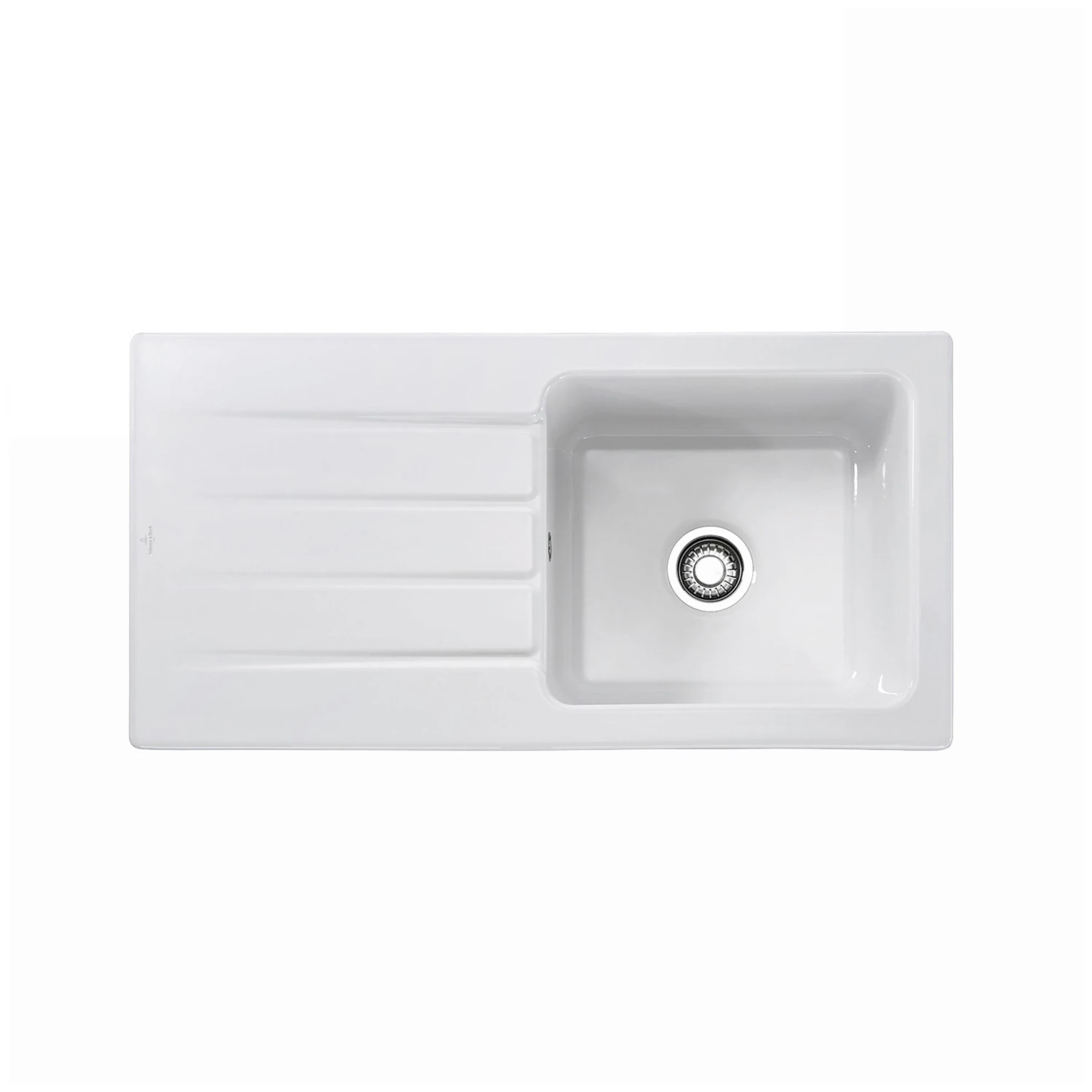 Villeroy & Boch Architectura White Ceramic 1 Bowl Sink & Drainer (W)510mm X (L)1000mm 3 Villeroy & Boch Architectura White Ceramic 1 Bowl Sink & Drainer (W)510mm X (L)1000mm